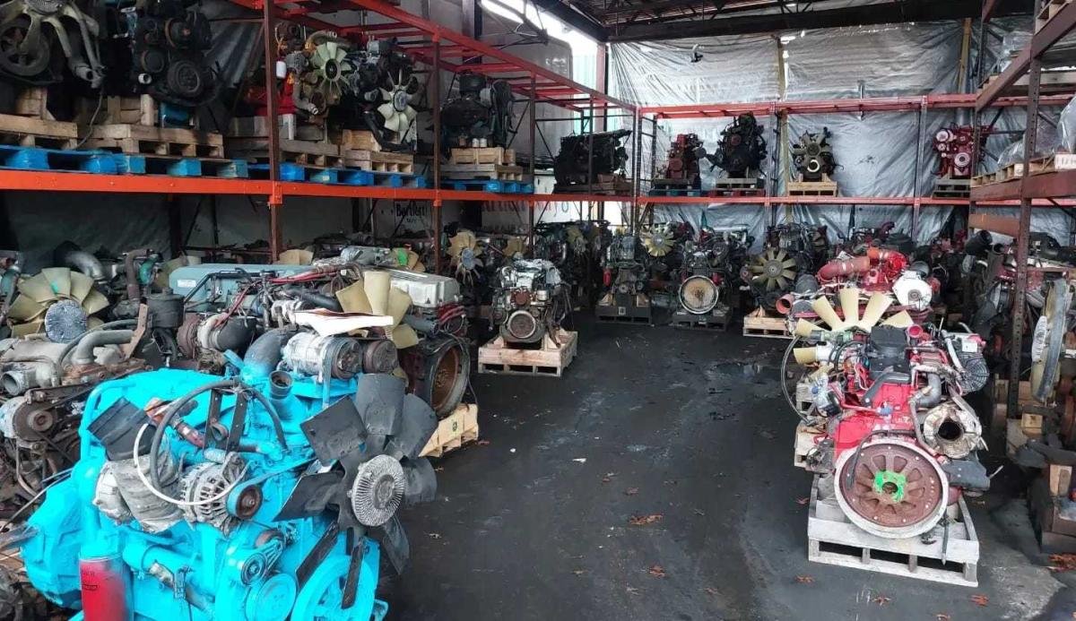 Engine inventory on the warehouse floor
