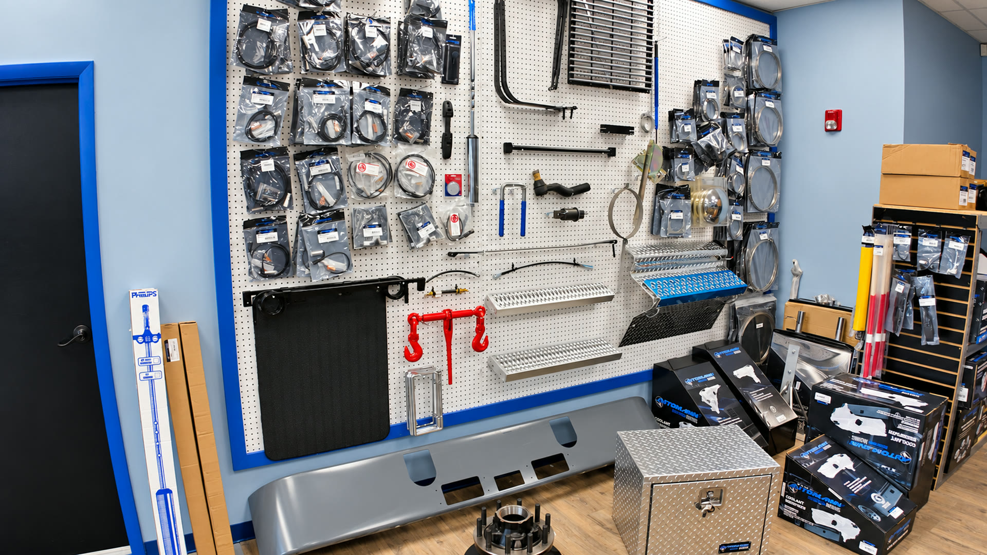 Wall mounted parts display